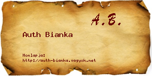 Auth Bianka névjegykártya